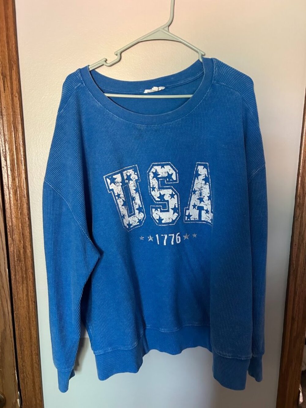 Maurices Plus Size Americana Corded Crew Neck Sweatshirt 2X